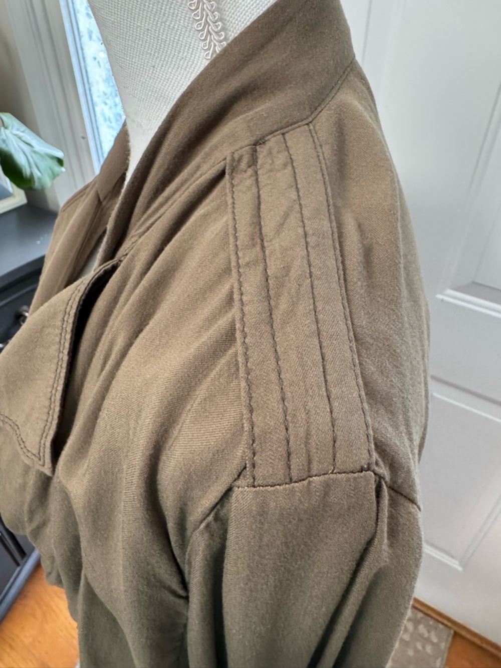 Caslon Olive Green Utility Jacket with Drawcord Waist - Picture 6 of 7